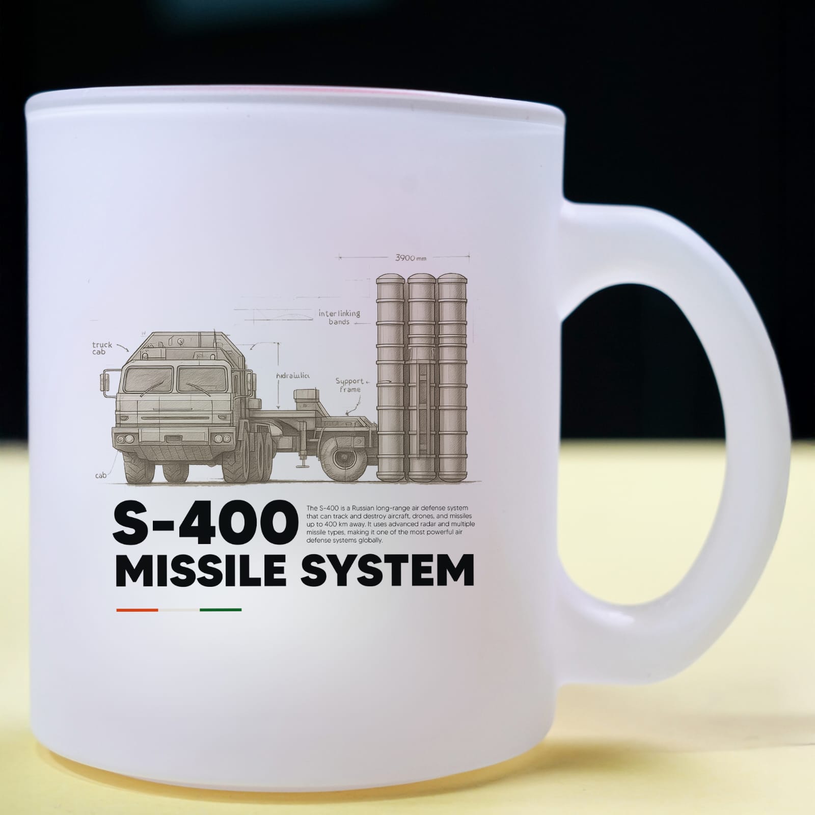 S400-Missile Frosted Glass Mug
